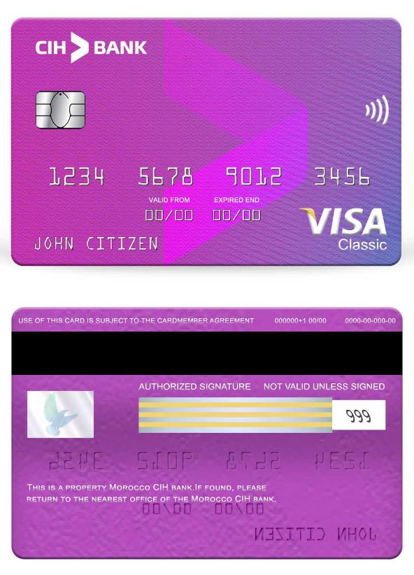 Morocco CIH bank visa classic card